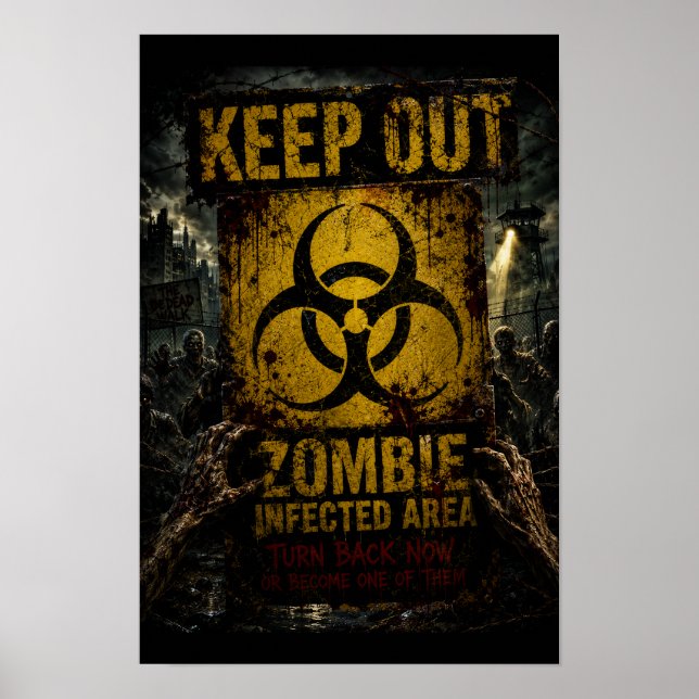 Zombie-smittat område – Ingång förbjuden  Poster (Framsidan)