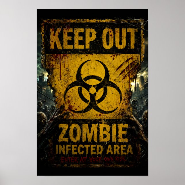 Zombie-smittat område – Ingång förbjuden  Poster (Framsidan)