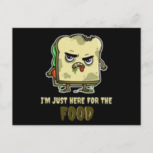 Zombie Smörgås Toast Rolig Halloween Kawaii Vykort