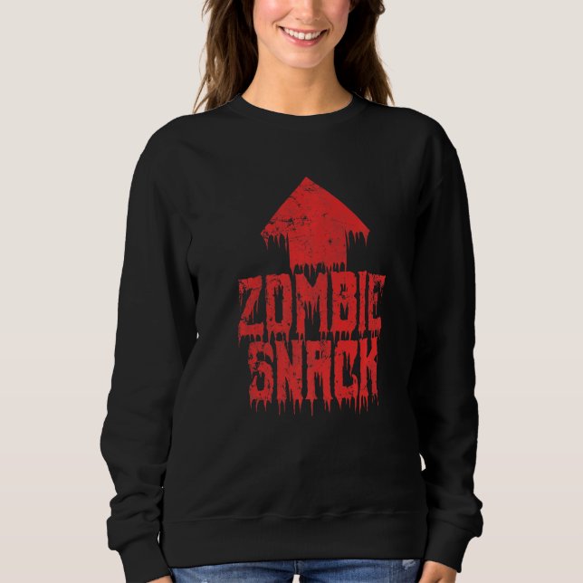 Zombie Snack Eat Brains Halloween T Shirt (Framsida)