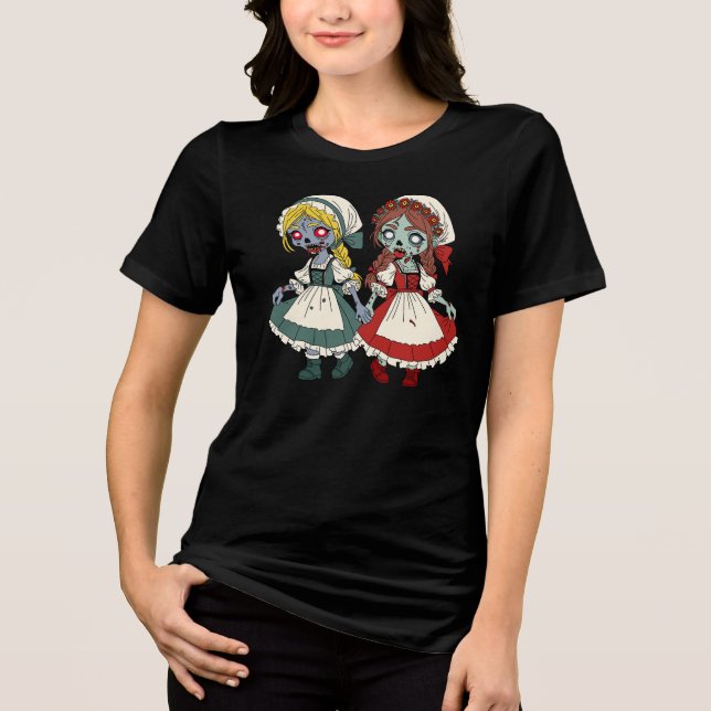 Zombie Snow-White and Rose-Red T Shirt (Framsida)