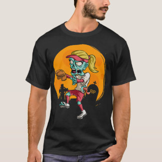 Zombie Softball Funny Sports Halloween Gift T Shirt