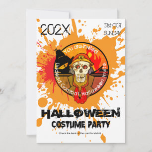 Zombie Soldat Halloween Kostymfest Inbjudningar