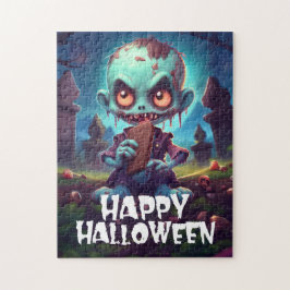 Zombie som äter choklad Gott Halloween Pussel