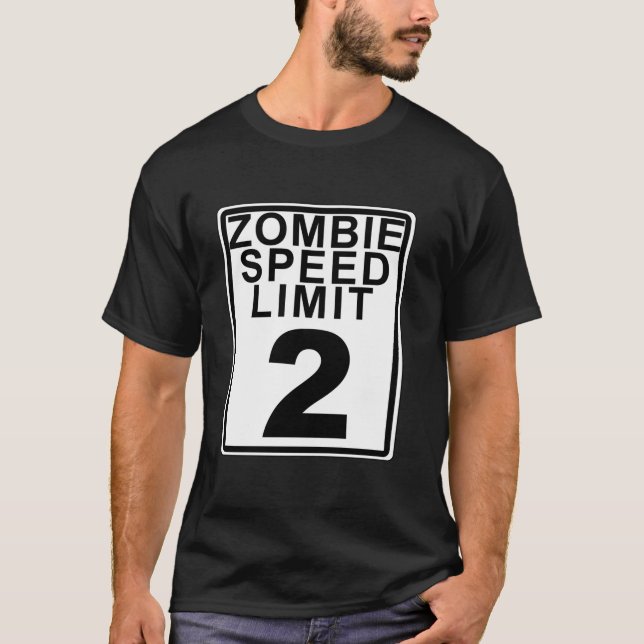 Zombie Speed Limit roligt Halloween Zombie Speed L T Shirt (Framsida)