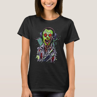 Zombie-spelare som spelar TV-spel Halloween-skräck T Shirt