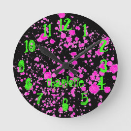 Zombie Splatters Barn Neon Wall Rund Klocka
