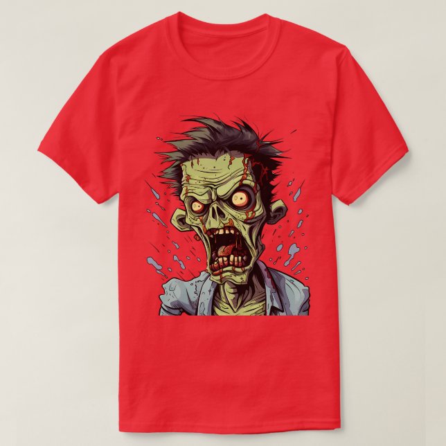 Zombie Spooky Halloween Horror Goth Zombies 2 T Shirt (Design framsida)