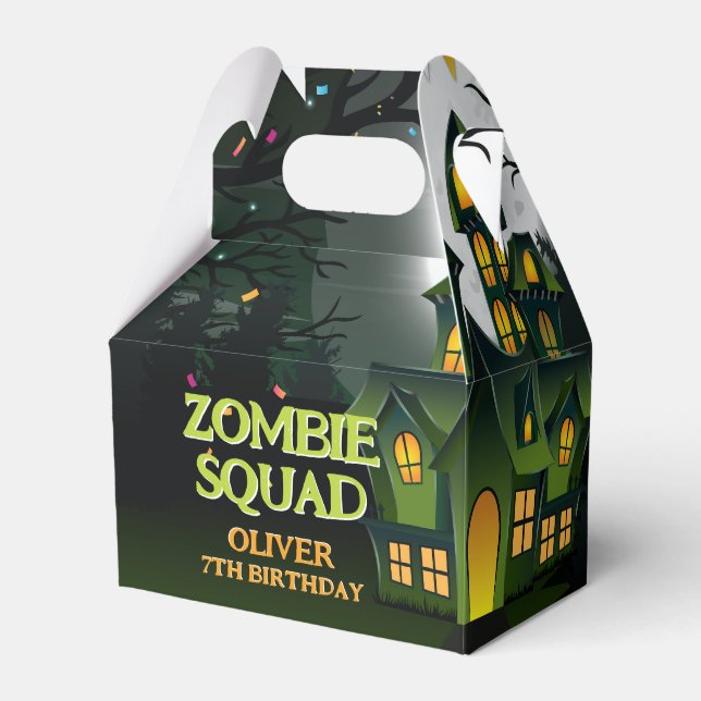 Zombie Squad Birthday Boy Funny Halloween Presentaskar (Framsidan Sidan)