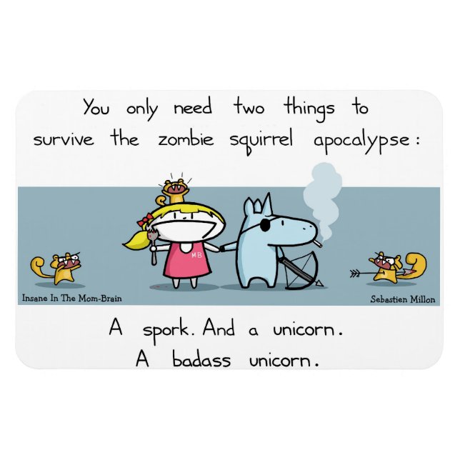 Zombie Squirrel Apocalypse Magnet (Horisontell)