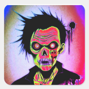 Zombie Sticker Fyrkantigt Klistermärke