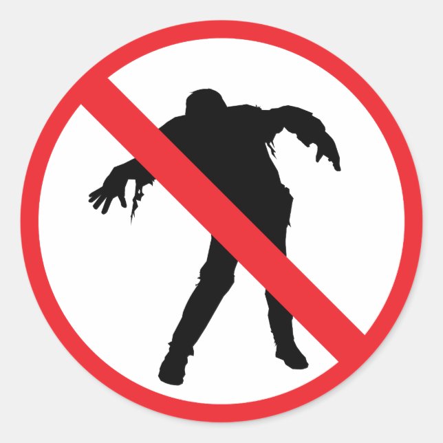 Zombie Sticker Runt Klistermärke (Framsida)