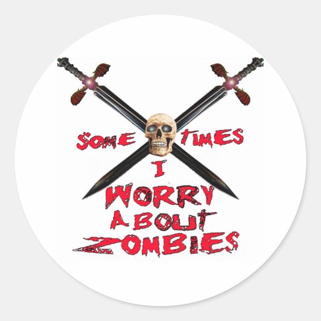 Zombie Stickers Runt Klistermärke (Framsida)