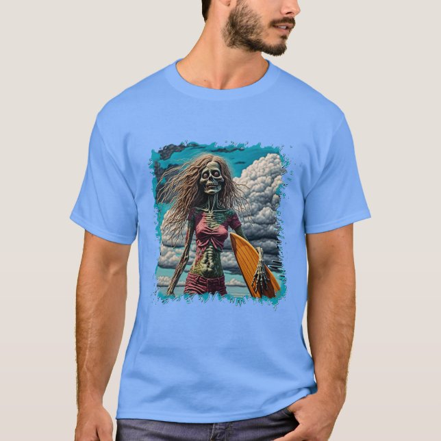 Zombie Surfer Girlkompis T Shirt (Framsida)