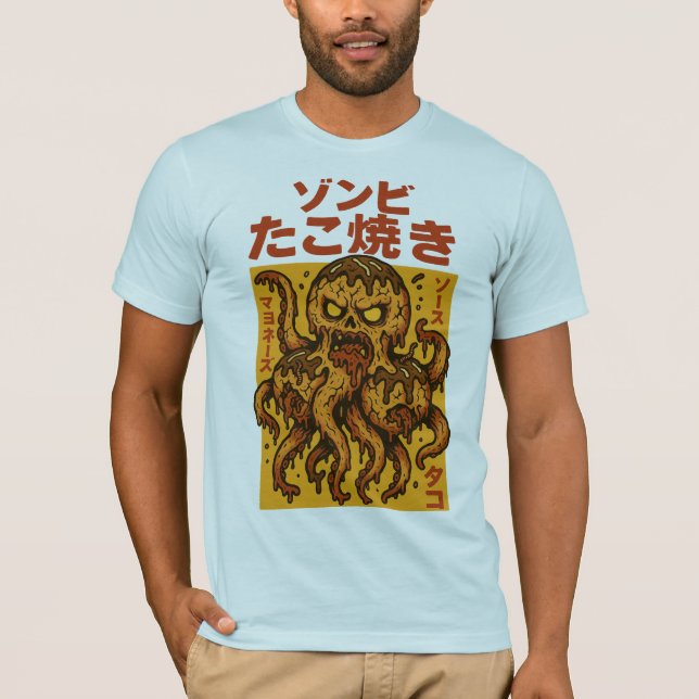 Zombie Takoyaki - Creepy Japanska Octopus Horror A T Shirt (Framsida)