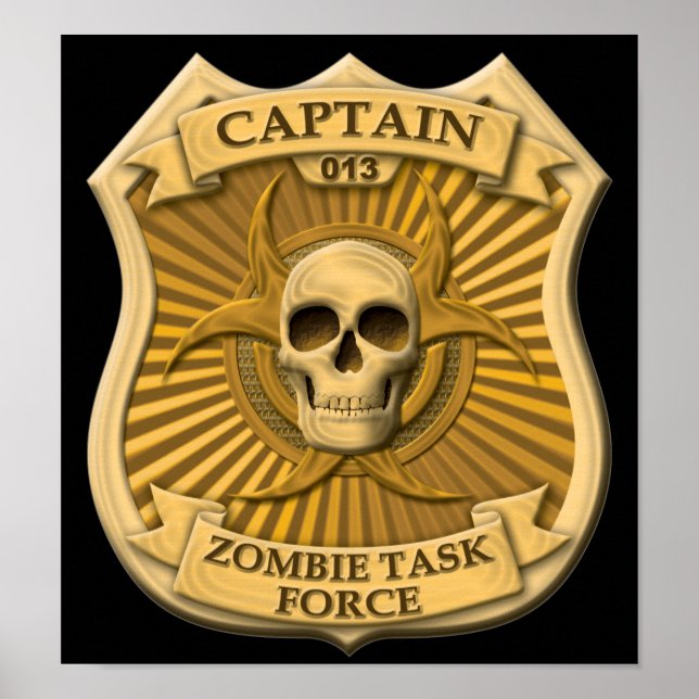 Zombie Task Force - kapten Badge Poster (Framsidan)
