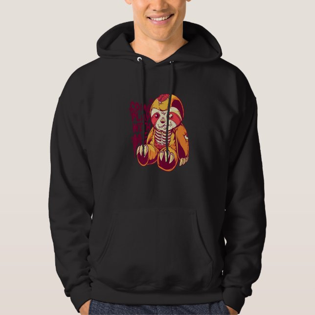 Zombie Teddy Bear Carnival Party Sloth Hoodie (Framsida)