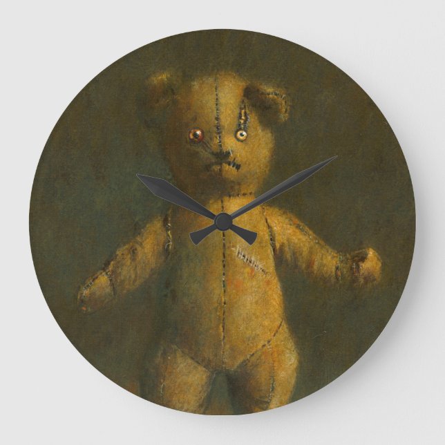 Zombie Teddy Clock Stor Klocka (Framsida)