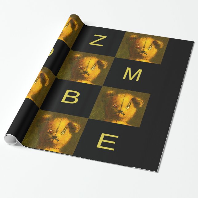 Zombie Teddy Inpackningspapper Presentpapper (Utrullad)