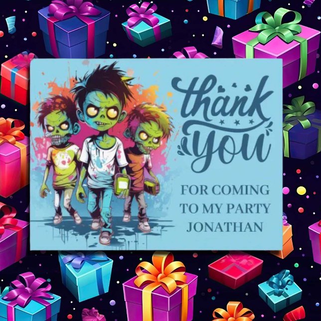 Zombie-tema pojke Halloween TACK postkort Vykort (Zombie Walkers,  Your birthday party won't be complete without an array of gruesome zombie props! )