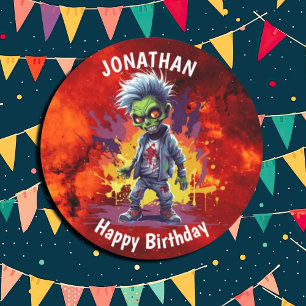 zombie-temed boybjörhday underlägg papper rund