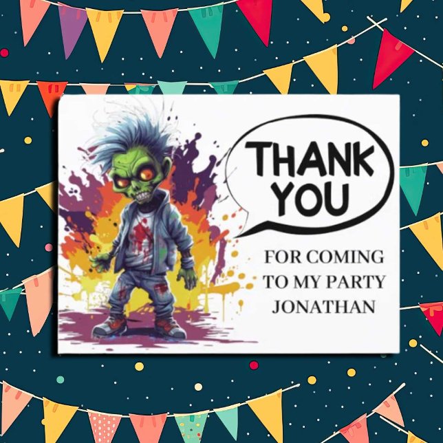 zombie-temedlade barn party TACK Vykort (Zombie Walkers,  Your birthday party won't be complete without an array of gruesome zombie props! )