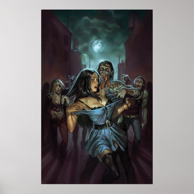 ZOMBIE-TERRORNA TÄCKER BILDEN GENOM ALLA FEL POSTER (Framsidan)