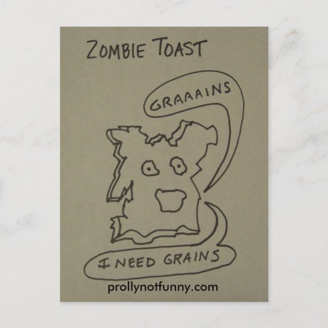 Zombie Toast Vykort (Framsida)