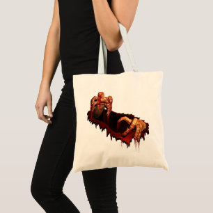 Zombie Tote Bag Halloween Gory Scary Zombie Bag Tygkasse