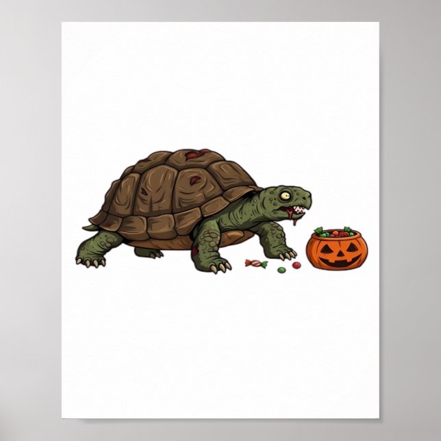 Zombie Turtle Candy Crawl - Kuslig Halloween i slo Poster (Framsidan)