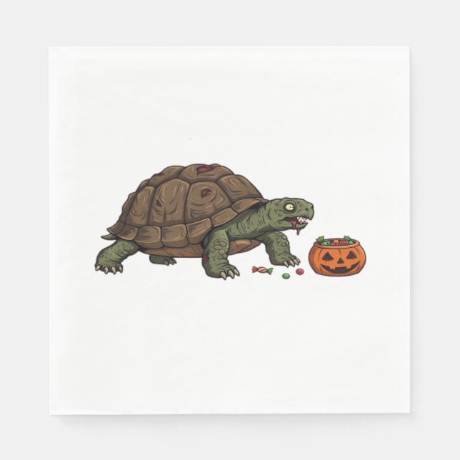 Zombie Turtle Candy Crawl - Kuslig långsam Hallowe Pappersservett (Framsidan)