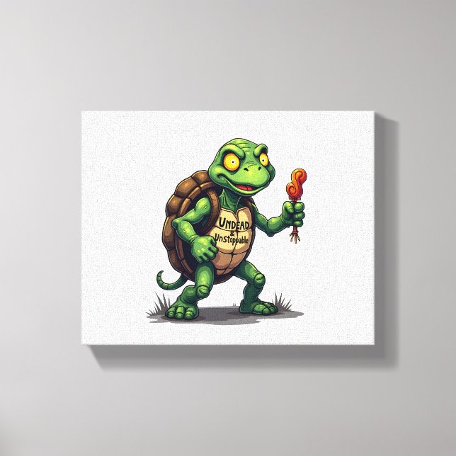 Zombie Turtle Canvastryck (Framsida)