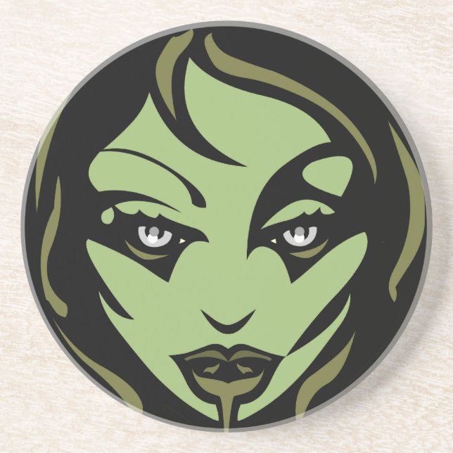 Zombie Underlägg Cute Halloween Zombie Girl Decor Sandsten (Framsidan)