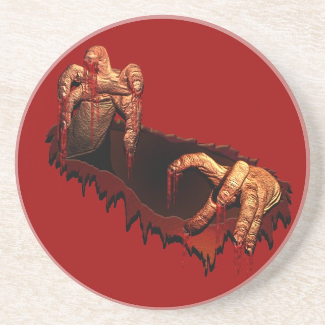 Zombie Underlägg Gory Halloween Zombie Decor Sandsten (Framsidan)