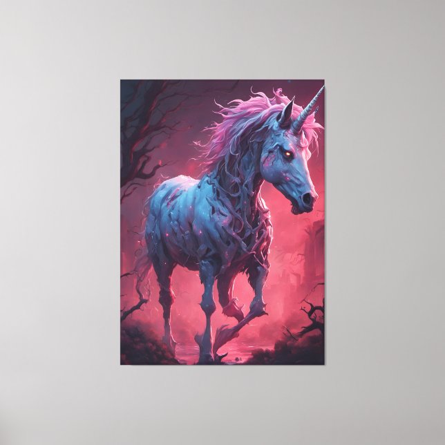 Zombie Unicorn Canvastryck (Framsida)