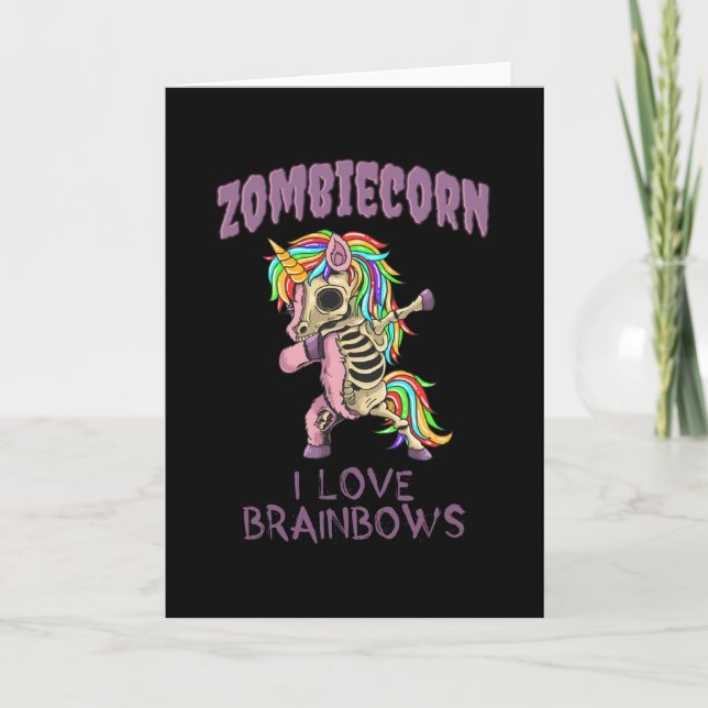 Zombie Unicorn Halloween Dab Zombiecorn Kort (Framsida)