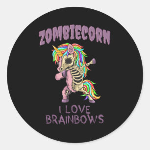 Zombie Unicorn Halloween Dab Zombiecorn Runt Klistermärke