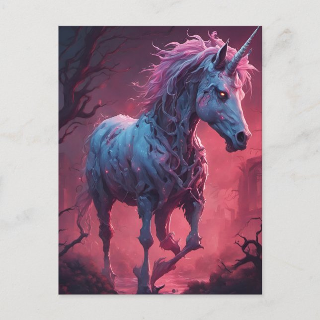 Zombie Unicorn Vykort (Framsida)