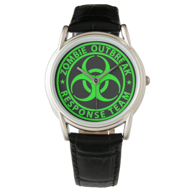 Zombie-utbrott Response Team Neon-grön Armbandsur (Framsida)