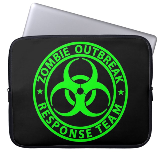 Zombie-utbrott Response Team Neon-grön Laptop Sleeve (Framsidan)