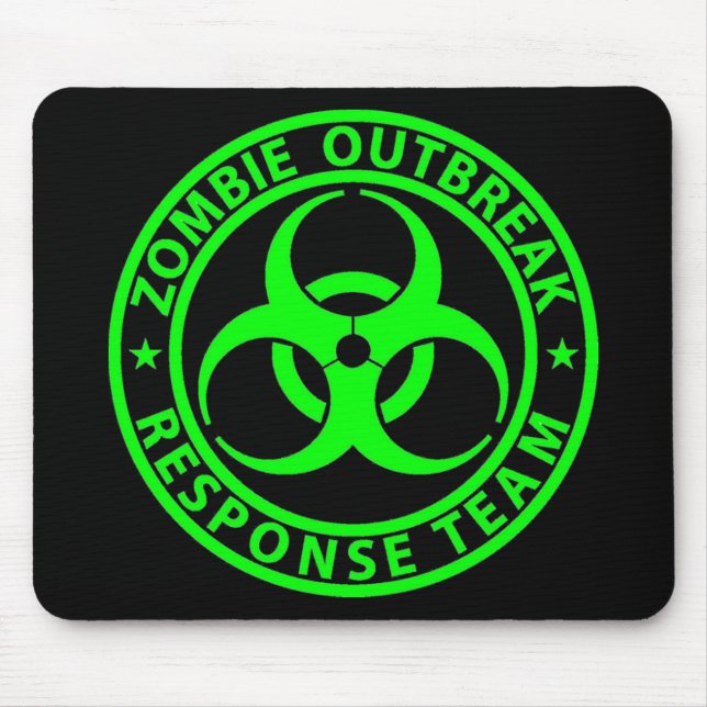 Zombie-utbrott Response Team Neon-grön Musmatta (Framsidan)
