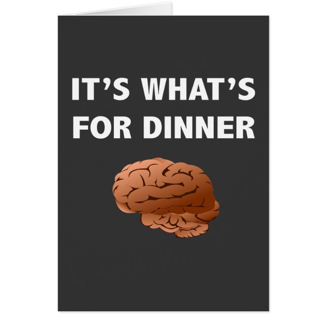 Zombie, vad är för middag? hälsningskort (Framsidan)