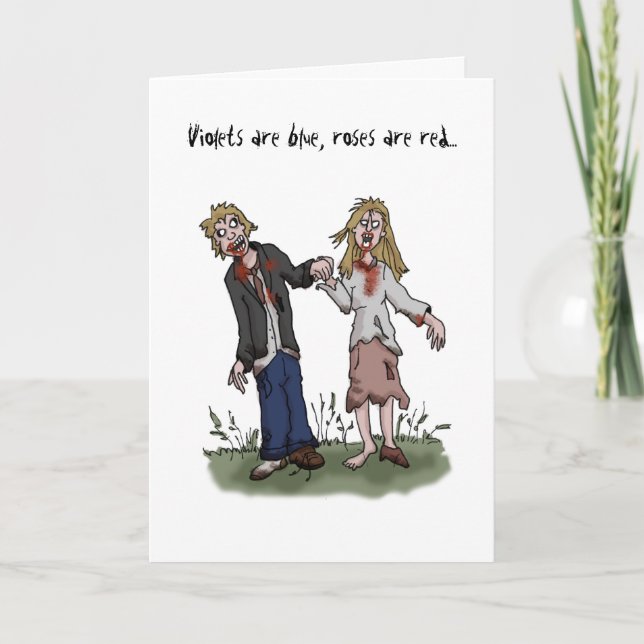 Zombie Valentine Day Card - Kärlek Card Helgkort (Framsida)