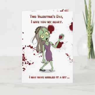 Zombie Valentine - hjärtklappat hjärta Helgkort