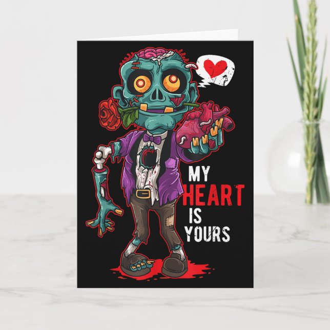 Zombie Valentine Mitt hjärta tillhör dig  Kort (Framsida)