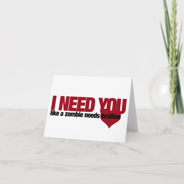Zombie Valentines day Helgkort (Framsida)