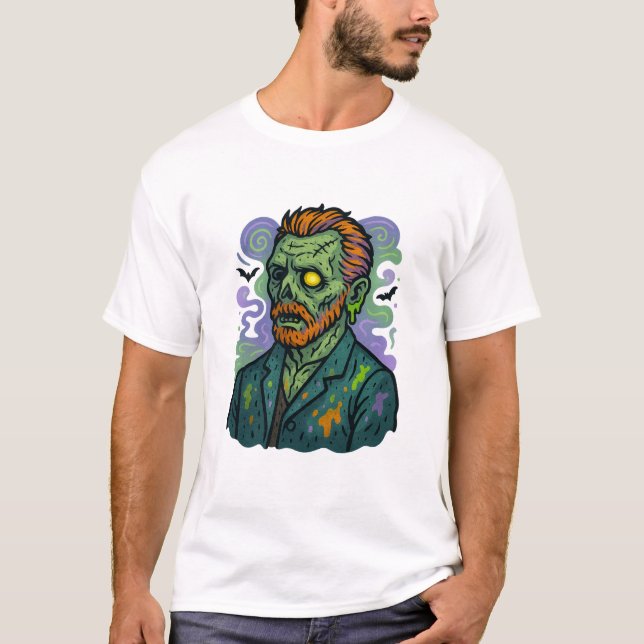 Zombie Van Gogh - Tecknad Tecknad Parody T Shirt (Framsida)