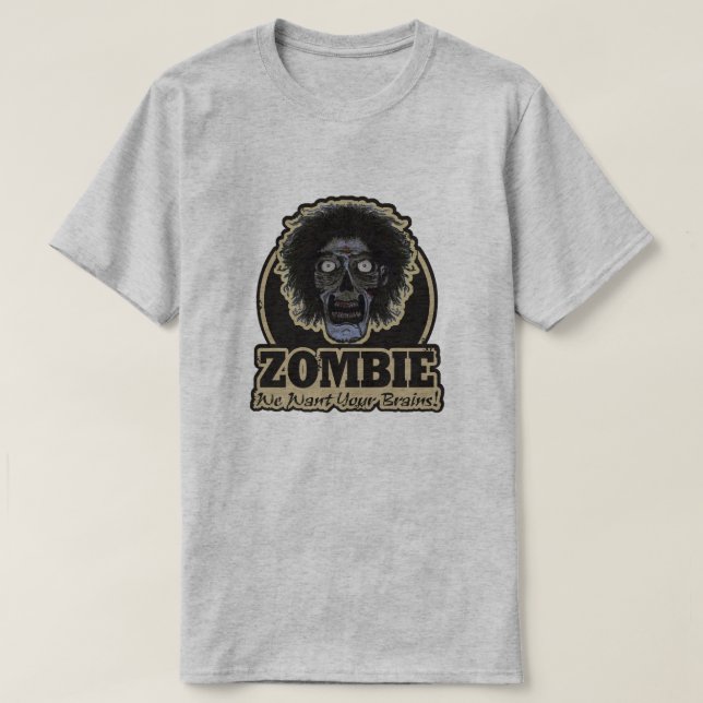 ZOMBIE Vi vill ha dina hjärnor Ver.2 T Shirt (Design framsida)