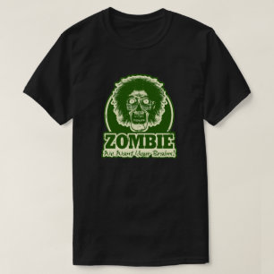 ZOMBIE Vi vill ha dina hjärnor Ver.3 Grönt och Gul T Shirt