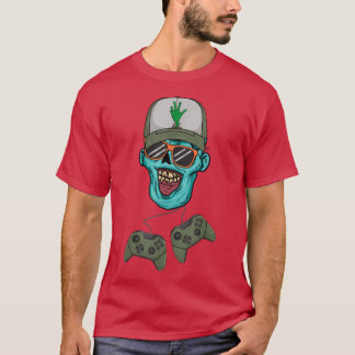 Zombie Video Game Player Halloween Zombie Gamer T- T Shirt